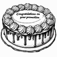 a cake with icing on it and the words "congratulations on your promotion"