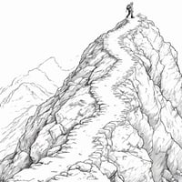 a person on a path climbing over a mountain